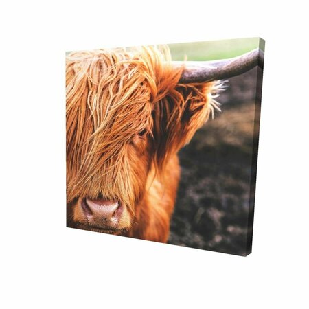 FONDO 12 x 12 in. Portrait Highland Cow-Print on Canvas FO2793338